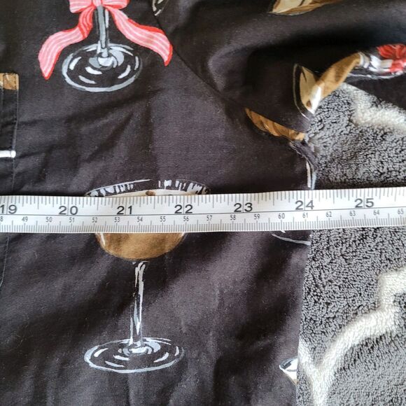 Print Fresh Wine Enthusiast Expresso Martini Organic Cotton Pajama Top Sz Large - Picture 3 of 7